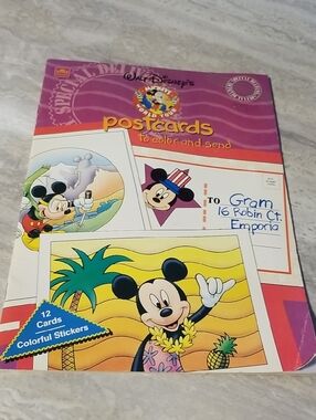 A Golden Book Disney Mickey World Tour Postcards To Color And send